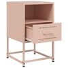 vidaXL Tables de chevet 2 pcs rose 36x39x60,5 cm acier