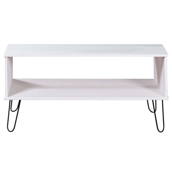 vidaXL Table basse New York Blanc Bois de pin massif