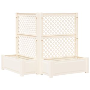 vidaXL Grand bac avec treille 2 pcs Blanc 143 x 143 x 133,5 cm PP