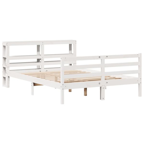 vidaXL Cadre de lit sans matelas blanc 120x190 cm bois de pin massif