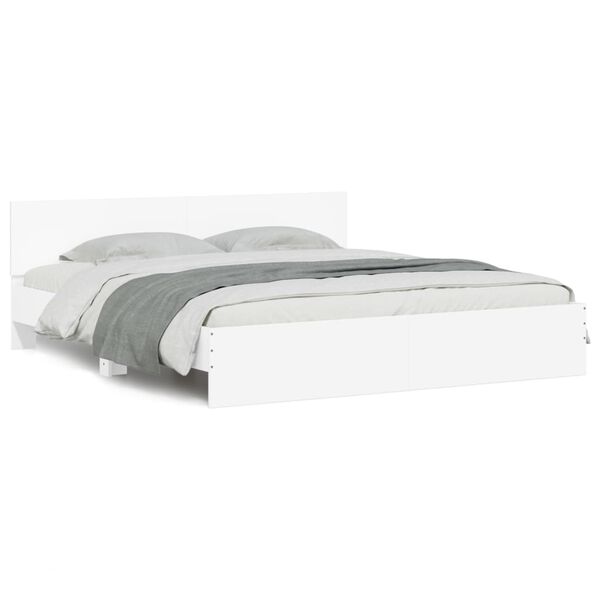 vidaXL Cadre de lit sans matelas blanc 160x200 cm