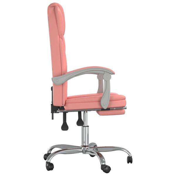 vidaXL Fauteuil inclinable de bureau Rose Similicuir