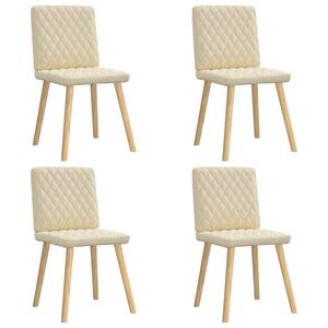 vidaXL Chaises &agrave; manger lot de 4 cr&egrave;me tissu