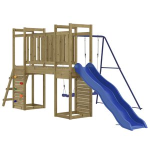 vidaXL Aire de jeux d'ext&eacute;rieur bois de pin impr&eacute;gn&eacute;