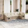 vidaXL Salon de jardin avec coussins 7 pcs beige r&eacute;sine tress&eacute;e