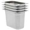 vidaXL R&eacute;cipients Gastronorm 4 pcs GN 1/4 200 mm Acier inoxydable