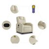 vidaXL Fauteuil inclinable de massage Cr&egrave;me Similicuir