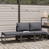 vidaXL Salon de jardin 3 pcs avec coussins Gris Résine tressée