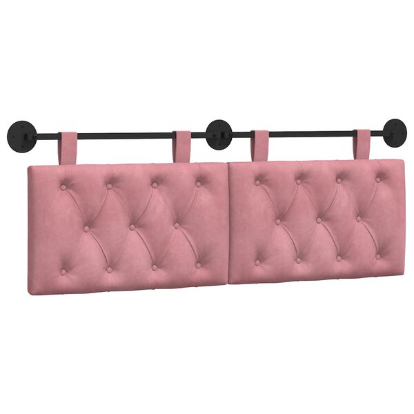vidaXL T&ecirc;te de lit suspendue Rose 150 x 55 x 7 cm Velours