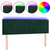 vidaXL T&ecirc;te de lit &agrave; LED Vert fonc&eacute; 144x5x78/88 cm Velours