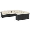 vidaXL Salon de jardin 11 pcs avec coussins noir r&eacute;sine tress&eacute;e
