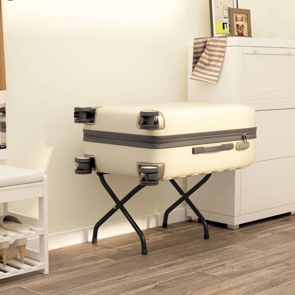 vidaXL Porte-bagages avec dossier Noir 56x39x52 cm