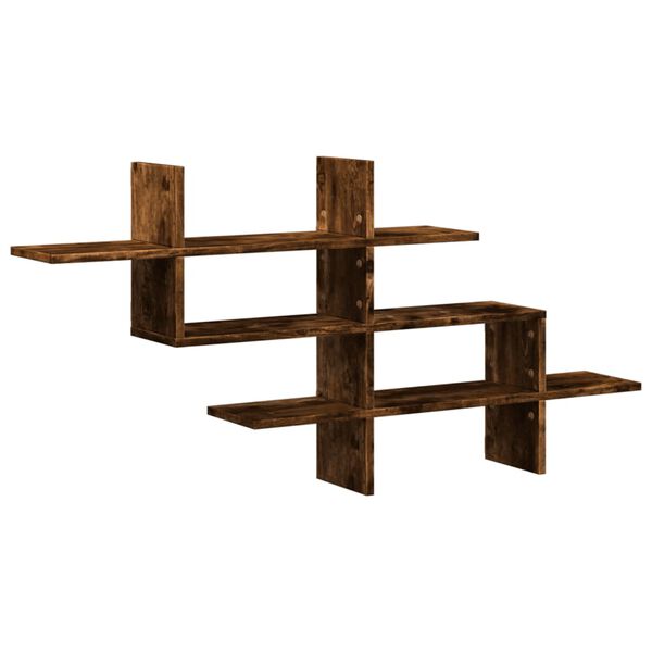 vidaXL Étagère murale chêne fumé 124,5x18x60,5 cm bois d'ingénierie