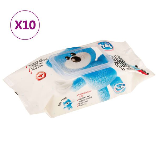 vidaXL Lingettes pour b&eacute;b&eacute; 10 paquets 720 lingettes