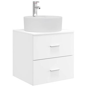 vidaXL Vanit&eacute; de lavabo mural Blanc 49,5 x 44,5 x 65 cm
