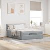 vidaXL Lit ottoman avec matelas gris clair 140x190 cm tissu