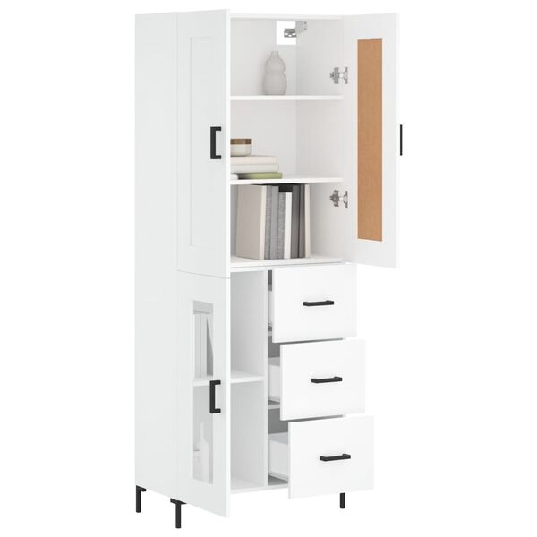 vidaXL Buffet haut Blanc 69,5x34x180 cm Bois d'ingénierie