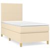 vidaXL Sommier &agrave; lattes de lit et matelas Cr&egrave;me 90x190 cm Tissu