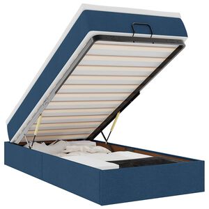 VidaXL Cadre de lit ottoman avec matelas bleu 80x200 cm tissu