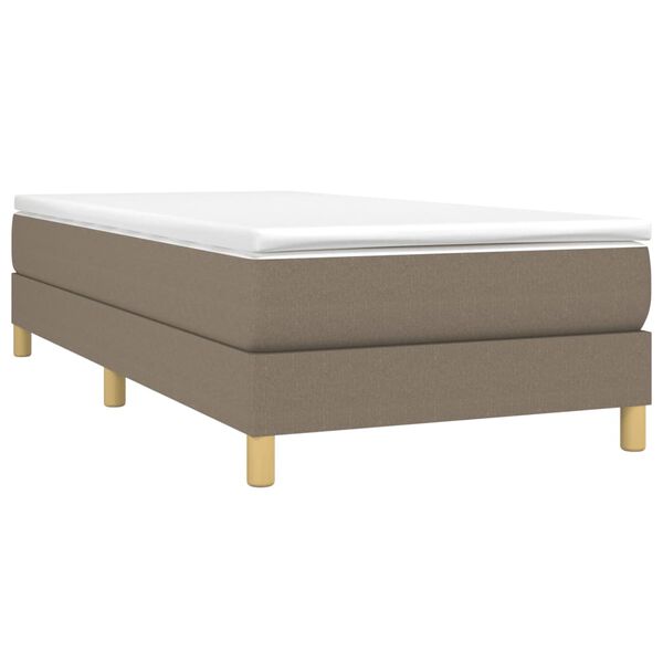 vidaXL Sommier &agrave; lattes de lit avec matelas Taupe 100x200 cm Tissu