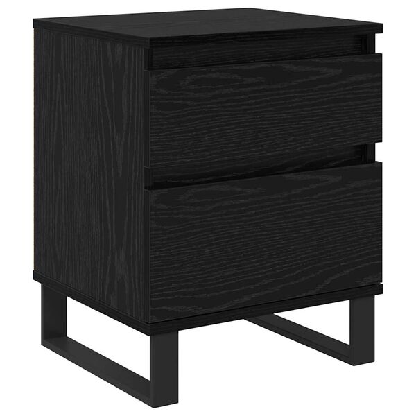 vidaXL Cabinet de chevet Ch&ecirc;ne noir 40 x 35 x 50 cm Bois d'ing&eacute;nierie