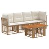vidaXL Ensemble de canap&eacute; de jardin 5 pc Blanc Naturel et Cr&egrave;me