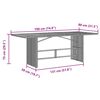 vidaXL Table de jardin avec dessus en verre gris résine tressée