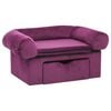 vidaXL Canap&eacute; pour chien avec tiroir Bordeaux 75x50x38 cm Peluche