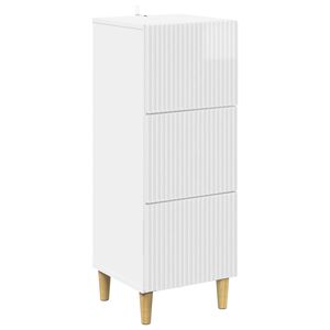 vidaXL Armoire &agrave; tiroirs Blanc brillant 33 x 34,5 x 90 cm