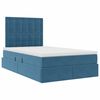 vidaXL Lit avec rangement et matelas Bleu 120 x 190 cm Velours