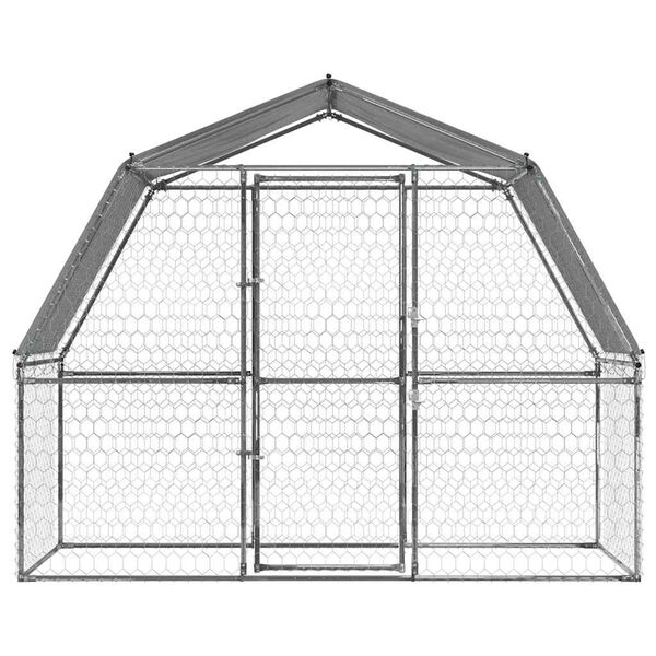 vidaXL Cage pour chiens avec toit et porte argenté acier galvanisé