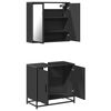 vidaXL Ensemble de meubles salle de bain 2 pcs noir bois d'ing&eacute;nierie