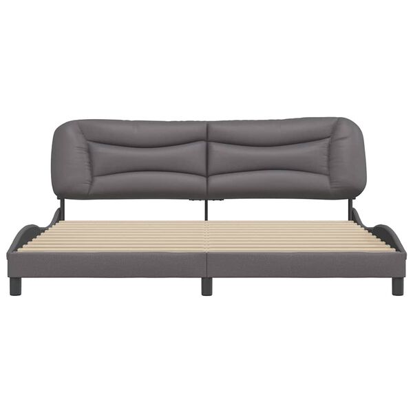vidaXL Cadre de lit sans matelas Hvar gris 200x200 cm similicuir
