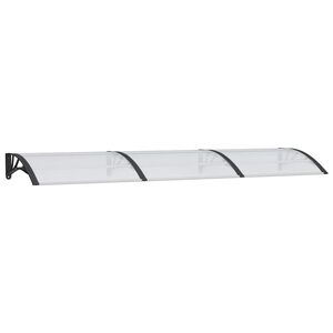 vidaXL Auvent de porte Noir et transparent 300x75 cm Polycarbonate