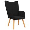 vidaXL Chaise de relaxation avec tabouret Noir Tissu
