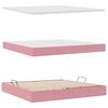 vidaXL Lit avec rangement et matelas Rose 200 x 200 cm Velours