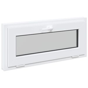 vidaXL Fen&ecirc;tre de sous-sol RISOR 90 x 40 cm PVC et verre Blanc