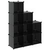 vidaXL Cubes de rangement 9 pcs Noir PP