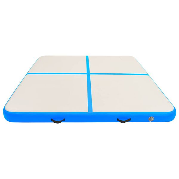 vidaXL Tapis gonflable de gymnastique avec pompe 200x200x10cm PVC Bleu