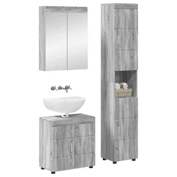 vidaXL Ensemble de mobilier de salle de bain TULUM Gris Sonoma