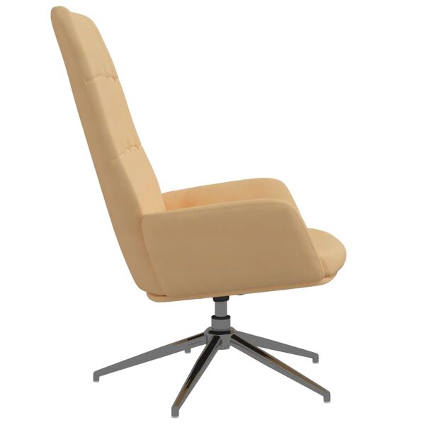 vidaXL Chaise de relaxation Cr&egrave;me Similicuir daim