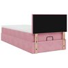 vidaXL Cadre de lit ottoman avec matelas rose 90x190 cm velours