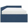 vidaXL Cadre de lit d'angle avec matelas Autre 2 pcs Bleu tissu
