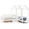 vidaXL Ensemble de lit de jour et de banc et toit sans matelas blanc