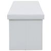 vidaXL Banc de rangement pliable Similicuir 150 x 38 x 38 cm Blanc