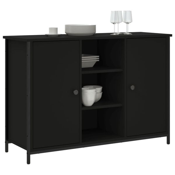 vidaXL Buffet noir 100x35x70 cm bois d'ing&eacute;nierie