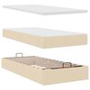 VidaXL Cadre de lit ottoman avec matelas cr&egrave;me 180x200 cm tissu