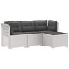 vidaXL Canap&eacute; de jardin 4 places avec coussins style rotin PP Blanc