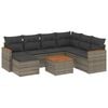 vidaXL Salon de jardin 8 pcs avec coussins gris r&eacute;sine tress&eacute;e