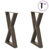 vidaXL Pieds de table &agrave; manger 2 pi&egrave;ces Acier naturel 60 x (72-73,3) cm Acier